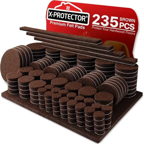 Vista 7 de Almohadillas X-Protector de fieltro para muebles, 48 unidades de 1 pulgada, protectores de piso de fieltro de alta calidad, protectores de suelos