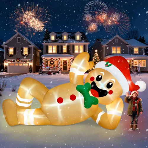 Vista 9 de Kalolary Arco inflable de Navidad de 12 pies para decoración al aire libre, arco de árbol de Navidad, decoración de patio, regalos de dulces de Papá