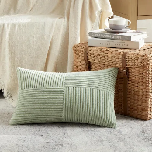 Vista 91 de Fancy Homi Fundas de almohada decorativas lumbares de color amarillo mostaza de 12 x 20 pulgadas para sala de estar, sofá cama, estilo rústico