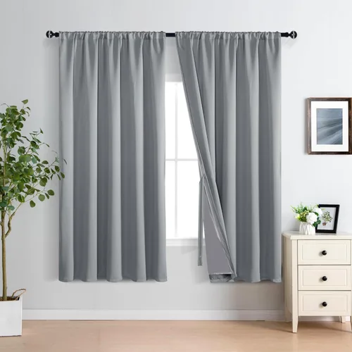 Vista 68 de XWZO Cortinas 100% opacas de 84 pulgadas de largo con alzapaños, protección de privacidad, paneles de ventana de eficiencia energética con forro