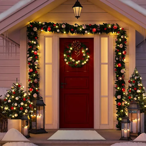 Vista 7 de Paquete de 3 mantas de nieve de Navidad de 11.15 x 1.31 pies, rollo de manta de nieve de algodón artificial, manta de nieve falsa para decoración