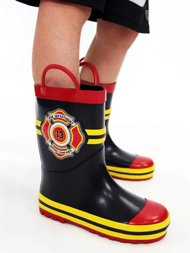 Vista 2 de Bombero Bombero Niños Niñas Estilo Traje Botas de lluvia (Niño pequeñoNiño)