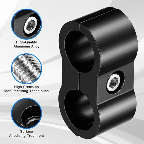 Vista 2 de Abrazadera separadora de manguera trenzada AN4, 8 piezas, abrazaderas de montaje de combustible, adaptador de montaje de aluminio, ideal