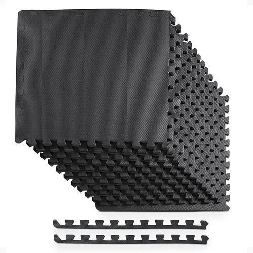 Vista 12 de BalanceFrom Puzzle Exercise Mat 1/2" Thick, EVA Interlocking Foam Floor Tiles for Home Gym, Mat for Home Workout Equipment, Floor Padding for Kids