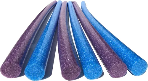 Solid Core - Fideos de natación extra largos de 60 pulgadas, paquete de 6 fideos de espuma de núcleo sólido de lujo (azul morado)