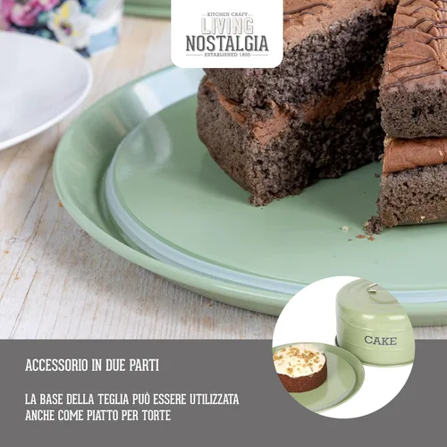 Vista 3 de KitchenCraft Living Nostalgia - Caja hermética para pasteles, 11.2 x 7.1 in, color verde salvia inglesa