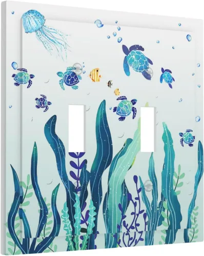 Vista 56 de Pintura al óleo de flores abstractas de 1 cuadrilla de interruptor de luz dúplex individual cubierta de salida placa de pared decorativa Placa