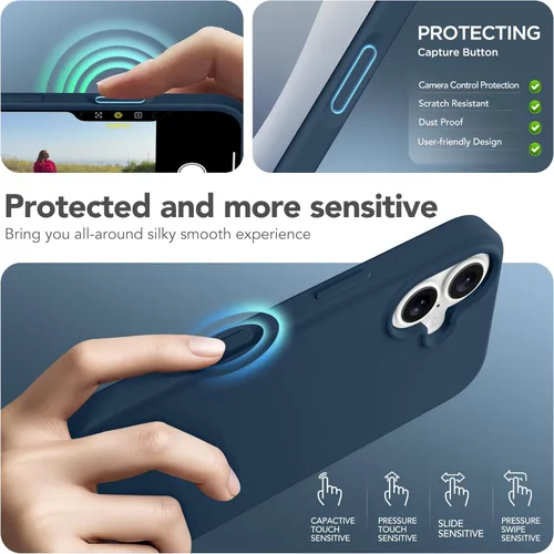 Vista 474 de GONEZ Funda magnética para iPhone 14, compatible con Magsafe, con protector de pantalla + protector de cámara, forro de microfibra antiarañazos
