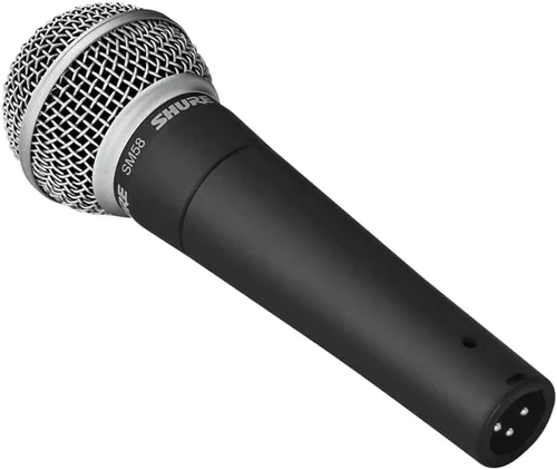 Vista 12 de Kit de rendimiento profesional en escenario Shure SM58 Pro XLR con micrófono dinámico cardioide de 4,6 m, cable XLR-XLR, soporte, clip A25D y bolsa