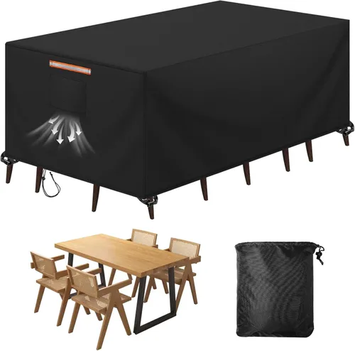 Vista 11 de Funda de sofá modular para patio, impermeable, resistente al viento, 85 x 85 pulgadas, en forma de V, para sofá de jardín, sofá seccional L