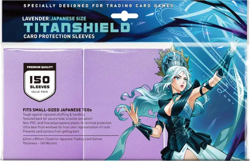 Vista 10 de TitanShield (150 mangas) tamaño pequeño japonés, fundas para tarjetas de comercio para Yu-Gi-Oh, Pelea de cartas Vanguard & More Verde