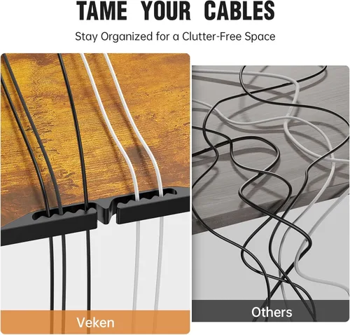 Vista 6 de Veken Escritorio Eléctrico de Pie Pequeño de 39.4", Altura Ajustable para Sentarse y Pararse, Superficie de Madera, Escritorios de Computadora PC