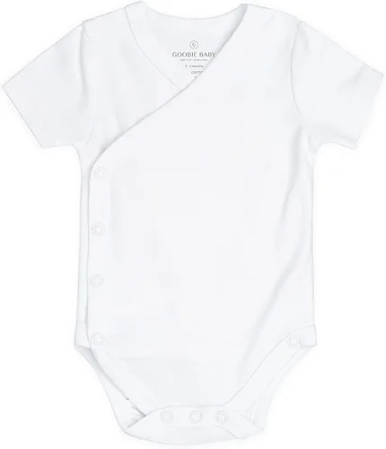 Vista 3 de Conjunto de body con cierre lateral para bebé, 100 % algodón para niño y niña, overol unisex tipo kimono para niño, paquete de 4