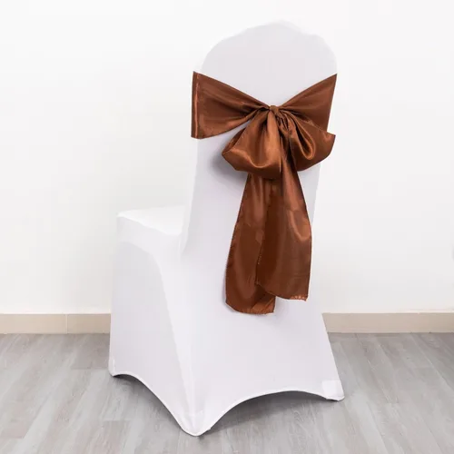 Vista 14 de Tableclothsfactory 5 cintas de satén de amatista para silla, lazos de corbata para decoración de eventos de boda, decoración de silla, arco