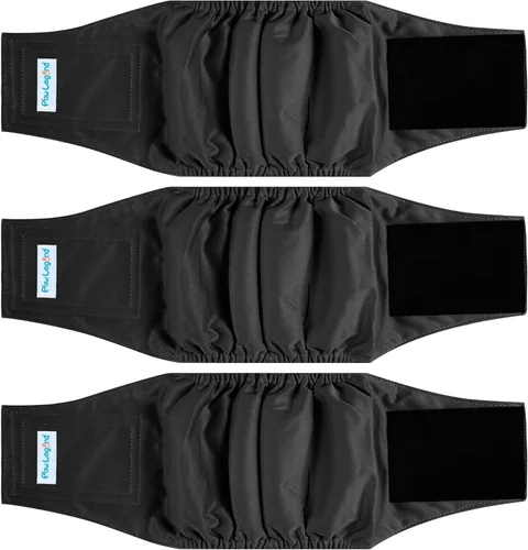 Vista 31 de Paw Legend Pañales lavables para perros machos, pañales reutilizables para cachorros y perros machos (paquete de 3, M)