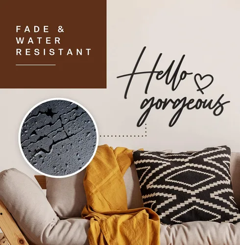 Vista 10 de Decoración de pared con texto en inglés «Hello Gorgeous Hello Gorgeous – 20 x 15 pulgadas, negro moderno y hermoso, letrero de «Hello Beautiful»