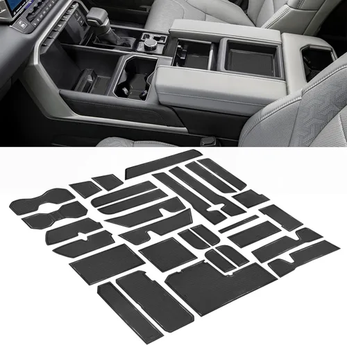 SENSHINE - Forro personalizado para accesorios Toyota Tundra 2022 2023 2024 2025 2026, insertos para portavasos, alfombrillas para consola central,