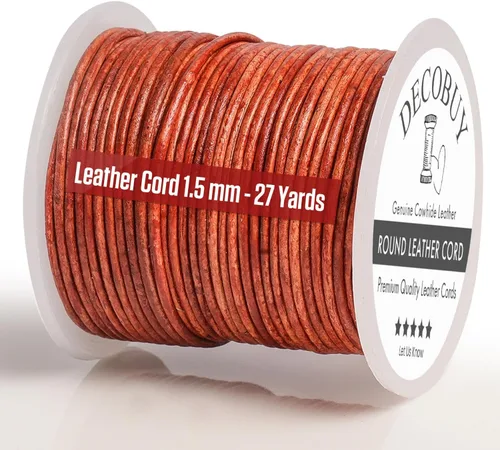 Vista 16 de Cordón de cuero para hacer joyas, cordón redondo de 2 mm, cuerda de 27 yardas utilizada para manualidades, cuerda para collar, trenzado - Negro