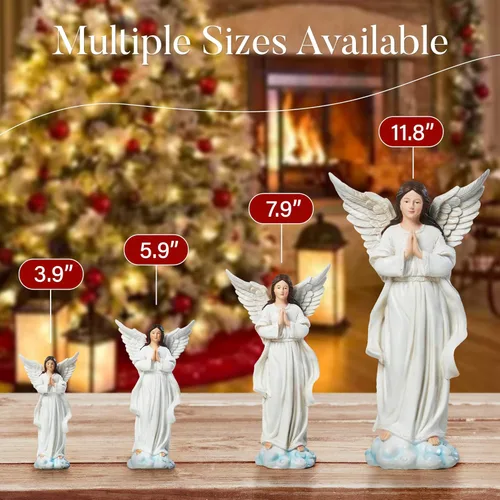 Vista 4 de BESBLEE Juego de 13 piezas de Navidad para interiores, decoración del hogar, decoración clásica de resina, decoración para el hogar, decoración