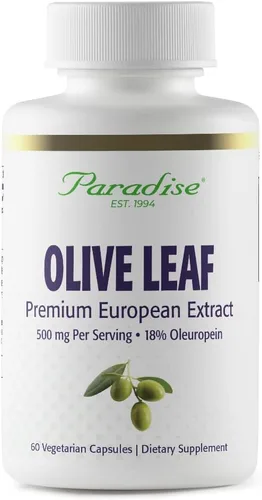 Paradise Herbs Extracto de hoja de olivo de olivos andaluces españoles, sin OMG, vegano, sin gluten, 60 cápsulas vegetarianas