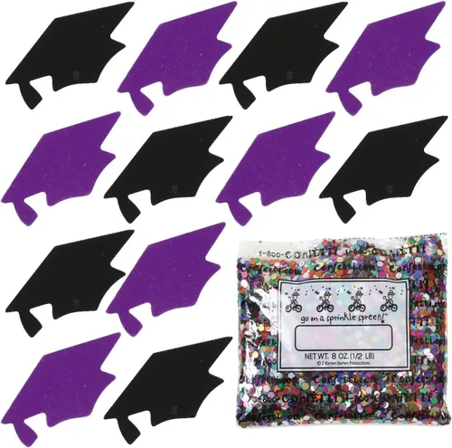Vista 71 de Confetti Grad Cap Negro, Azul Marino Combo - 2 bolsas de media onza (1 oz)