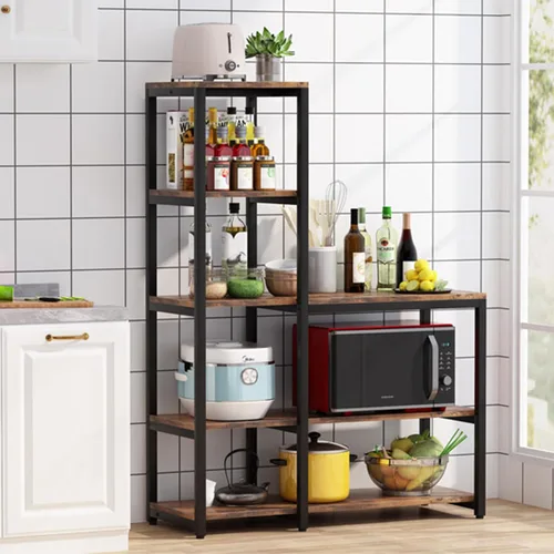 Vista 3 de Tribesigns Estante para hornear de cocina de 5 niveles con estante de almacenamiento, soporte independiente para horno de microondas, estante