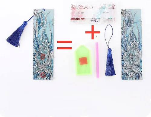 Vista 3 de Generic 5D Diamond Painting Notebook and Bookmark Kits Butterfly Among Flowers Cover Leather Special Shaped Journal Sketchbook Crystal Diamond Art