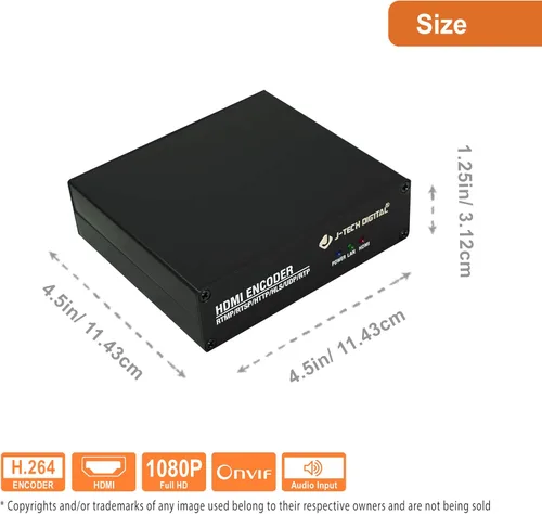 Vista 4 de J-Tech Digital HDMI H.264 IPTV codificador Livestream con incrustador de audio 1080P 60Hz para plataformas de transmisión en línea Aplicación