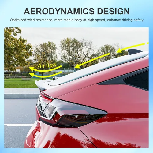 Vista 4 de SZYANG Alerón compatible con Honda Civic Hatchback 2022-2026, alerón de maletero con labio ABS, alerón de ala de repuesto para accesorios Honda