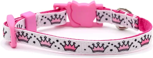 Vista 8 de Pink Crowns - Collar de gato o gatito – Queen – Princesa – 3/8 pulgadas de ancho – 2 tamaños – hebilla de seguridad separable