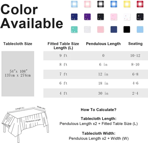 Vista 6 de 2 Pack White and Pink Dot Tablecloth, Pink Plastic Table Cloths for Parties Disposable, 54x108 in Waterproof Rectangular Camping Tablecloth for