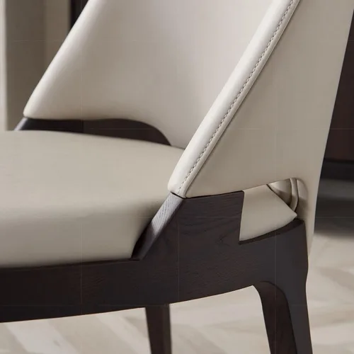 Vista 6 de Sillas de comedor, sillas de comedor modernas de cuero con patas de metal para cocina sala de estar, Sillas para comedor (beige)