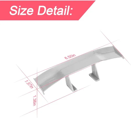 Vista 2 de 3 piezas de mini alerón para auto, 17 cm de alerón trasero universal de fibra de carbono con textura genial, decoración para exterior de auto