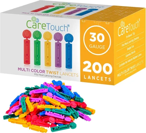Vista 8 de Care Touch Lancetas para pruebas de diabetes – Lancetas diabéticas de calibre 30 para análisis de sangre y pruebas de glucosa – Se adapta a