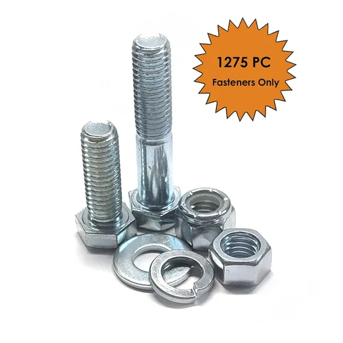 Vista 2 de Surtido de 1275 piezas de cierre de rosca gruesa de grado 5 - Tornillos hexagonales, tuercas hexagonales, arandelas planas y arandelas de bloqueo