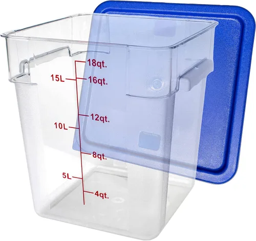 Vista 10 de Tiger Chef Envases cuadrados transparentes del policarbonato del almacenamiento de alimentos de la calidad comercial de 2 cuartos con las tapas