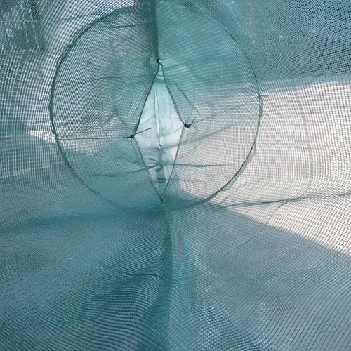 Vista 4 de EEL Fishing Net Mesh Trap 8m/10m Trailing Folding Crab Cage with Iron Chain Bobber for River Block Fishing