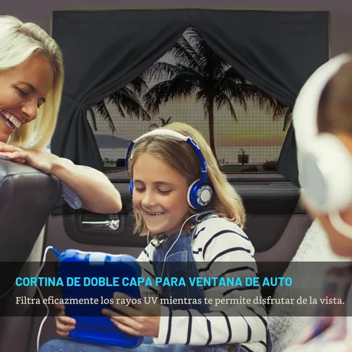 Vista 3 de Parasoles para Ventanas de Automóvil, 2 Piezas Magnético de Doble Capa Parasol Auto para Ventanas Laterales Privacidad Coberturas Completas/Opciones
