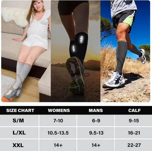 Vista 6 de Hylaea Knee High Compression Socks 20-30 mmHg for Nurse Pregnancy Medical Running Sports Travel