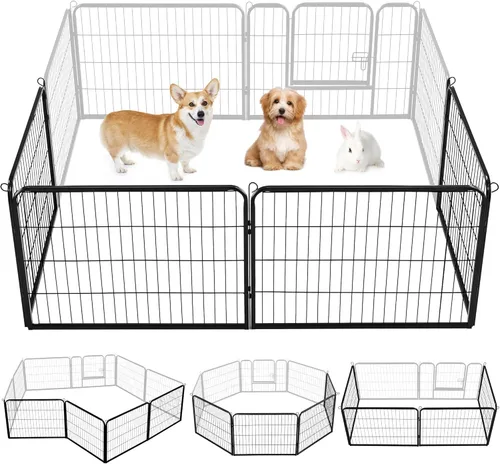 Vista 12 de Topeakmart Corralito para perros al aire libre, corralito de ejercicio portátil para interiores y mascotas, para patio, caravana, camping, 32