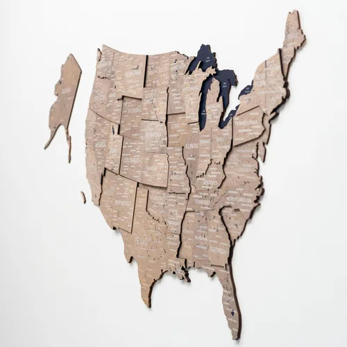 Vista 72 de Enjoy The Wood Mapa de Madera de Estados Unidos Lugares Visitados - Rastreador de Viajes de Mapa 3D de Estados de EE.UU. Decoración de Pared