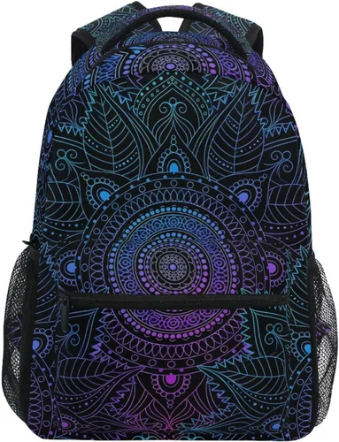 Vista 9 de ALAZA Moon & Star Alchemy Magical - Mochila grande personalizada para laptop, iPad, tableta, mochila escolar de viaje con múltiples bolsillos
