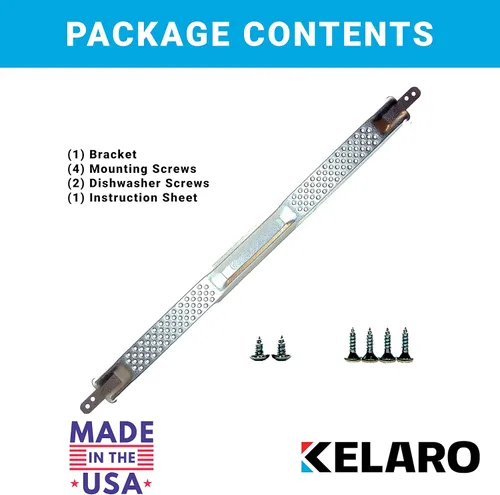 Vista 2 de Kelaro Kit de soporte de montaje para lavavajillas EZ compacto de 18" para encimeras de granito y cuarzo