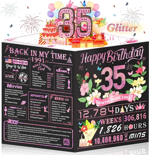 Vista 27 de Tarjetas de cumpleaños 90 para mujeres y hombres, ideas de regalo de cumpleaños 3D emergentes para abuela, mamá, papá, divertidas decoraciones