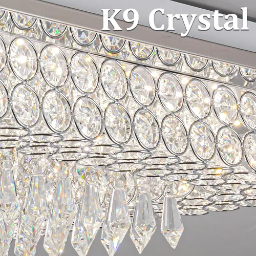 Vista 2 de Candelabros de cristal, lámpara de techo de cristal de montaje empotrado, lámpara de techo LED para pasillo, lámpara de techo moderna