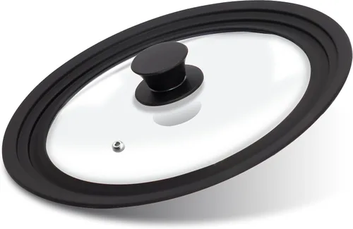 Vista 10 de Lerykin Juego de 2 Tapas de Vidrio Templado - Tapas Universales con Borde de Silicona Resistente al Calor para Ollas, Sartenes y Skillets - Tapas