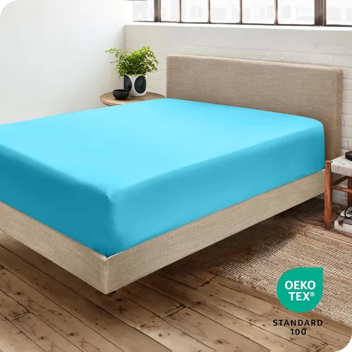 Vista 214 de Bare Home - Sábana bajera ajustable tamaño individual XL, microfibra 1800 muy suave y duradera, para colchones altos; color blanco