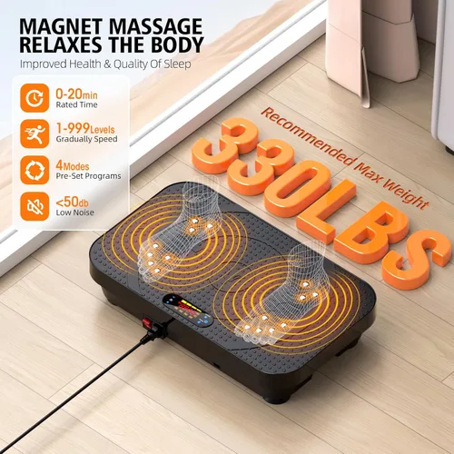 Vista 4 de Máquina de ejercicios de placa de fitness con vibración, modo automático profesional de cuerpo completo, promueve la circulación linfática, quema