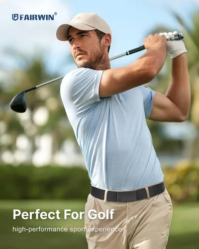 Vista 2 de FAIRWIN Cinturones de rátchet para hombres - Cinturón de red de nailon para golf táctico, trabajo casual, con correa ajustable de rátchet con hebilla