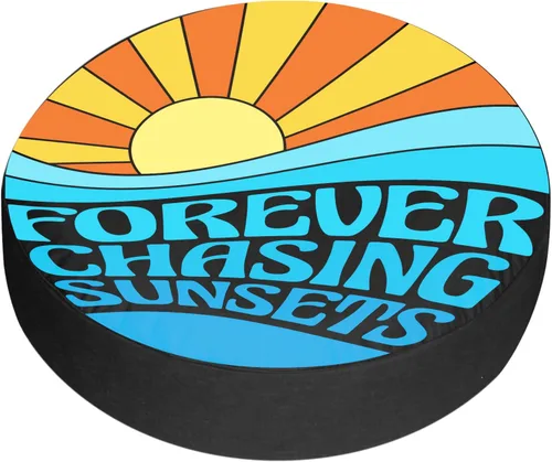 Vista 7 de Funda de neumático de repuesto Forever Chasing Sunsets, accesorios de camping para neumáticos de repuesto resistentes a la intemperie, a prueba